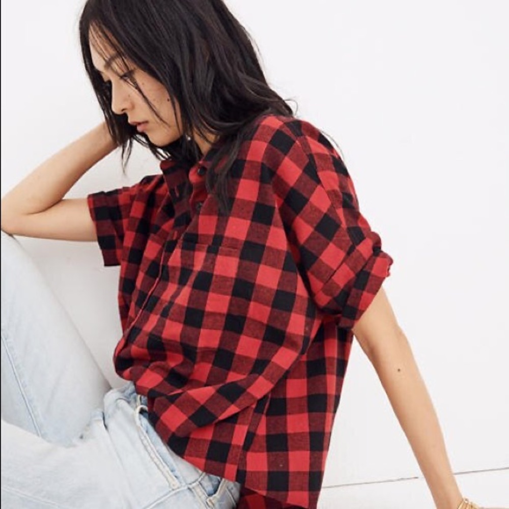 Madewell Flannel Courier Shirt buffalo check - Picture 3 of 8